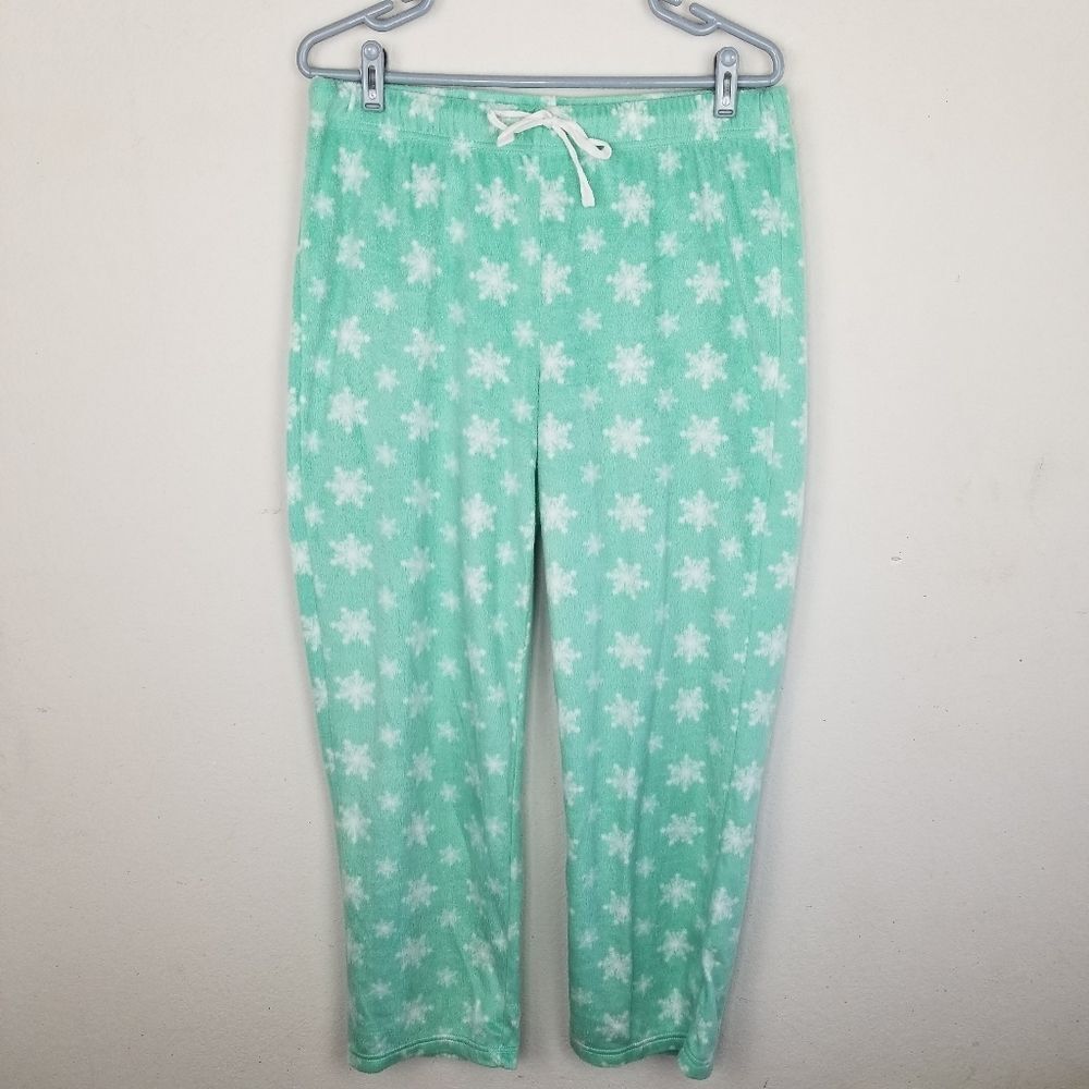 Nuvano Mint‎ Green Snowflake Drawstring PJ Bottoms